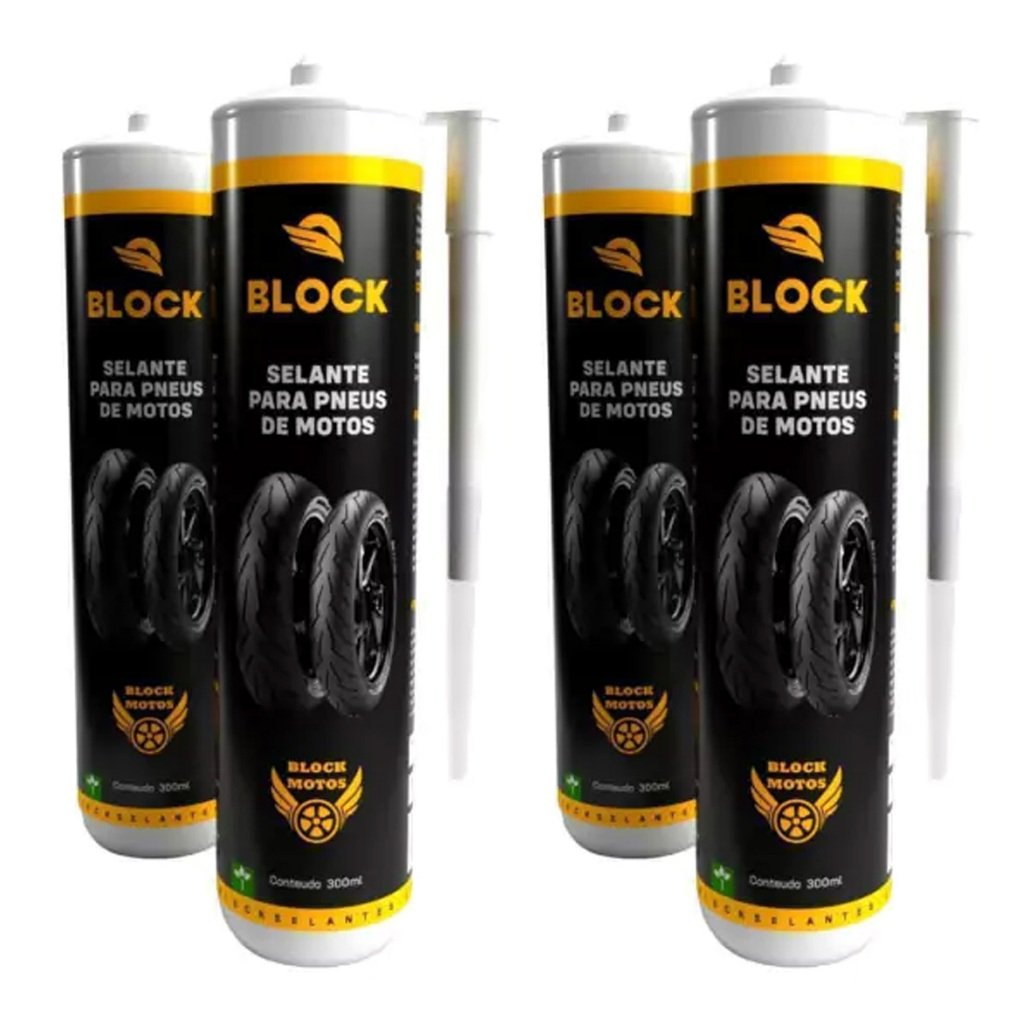 Block Motos: Adeus Furos! 🏍️ Kit 4 Selantes 300ml