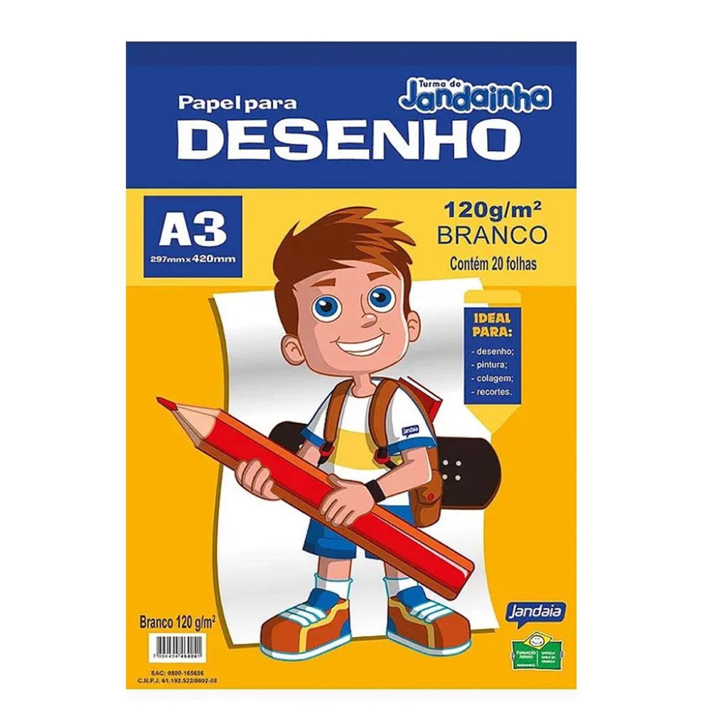 Bloco de Desenho A3 120g Jandainha: 20 Folhas para Criar