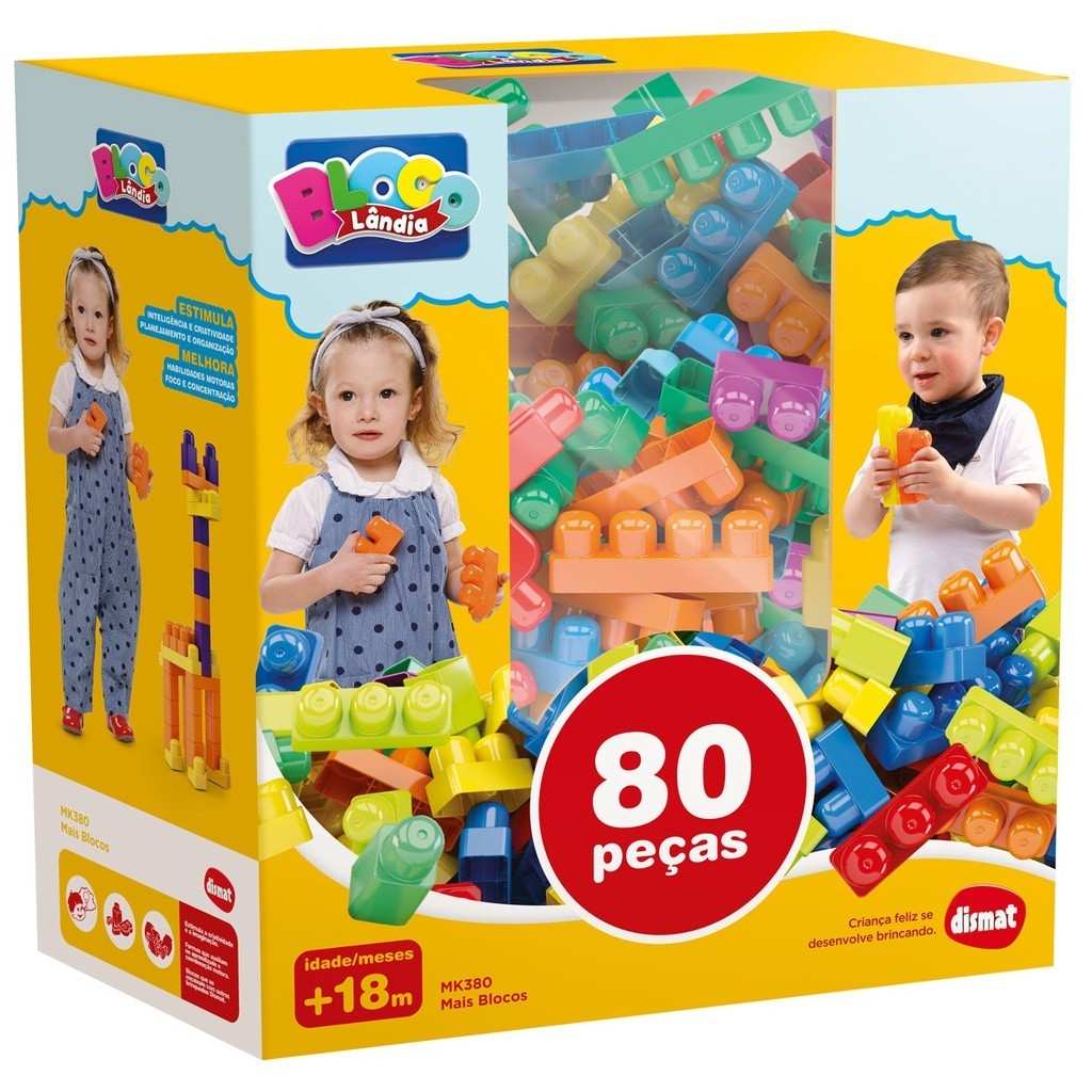 Blocos Dismat 80 Peças: Criatividade Sem Limites!