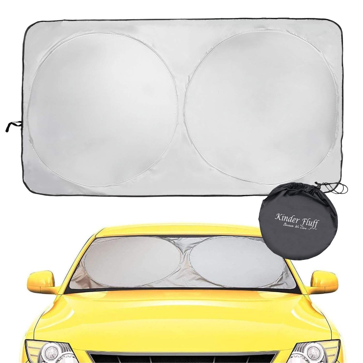 Protetor Solar Kinder Fluff para Para-brisa: Bloqueio UV Certificado e Design Dobrável (P - 150x72cm)