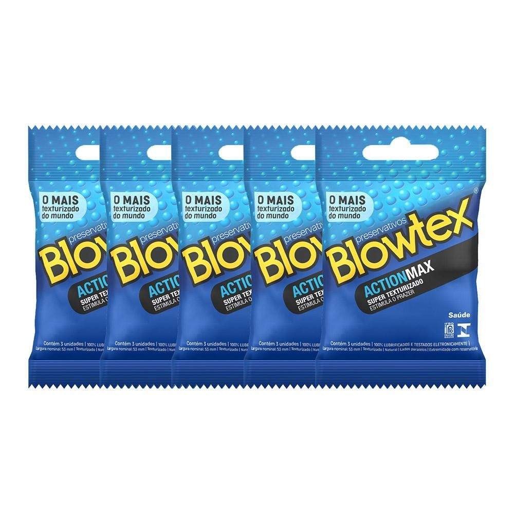 Blowtex Action: Kit 5 Pacotes com 30 Preservativos