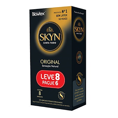 Blowtex Skyn Original: Leve 8 e Pague Apenas 6 Preservativos