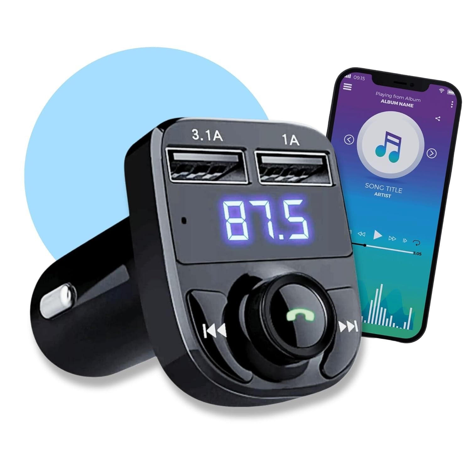 Carregador Veicular Bluetooth X8: Música, Chamadas e USB no seu Carro