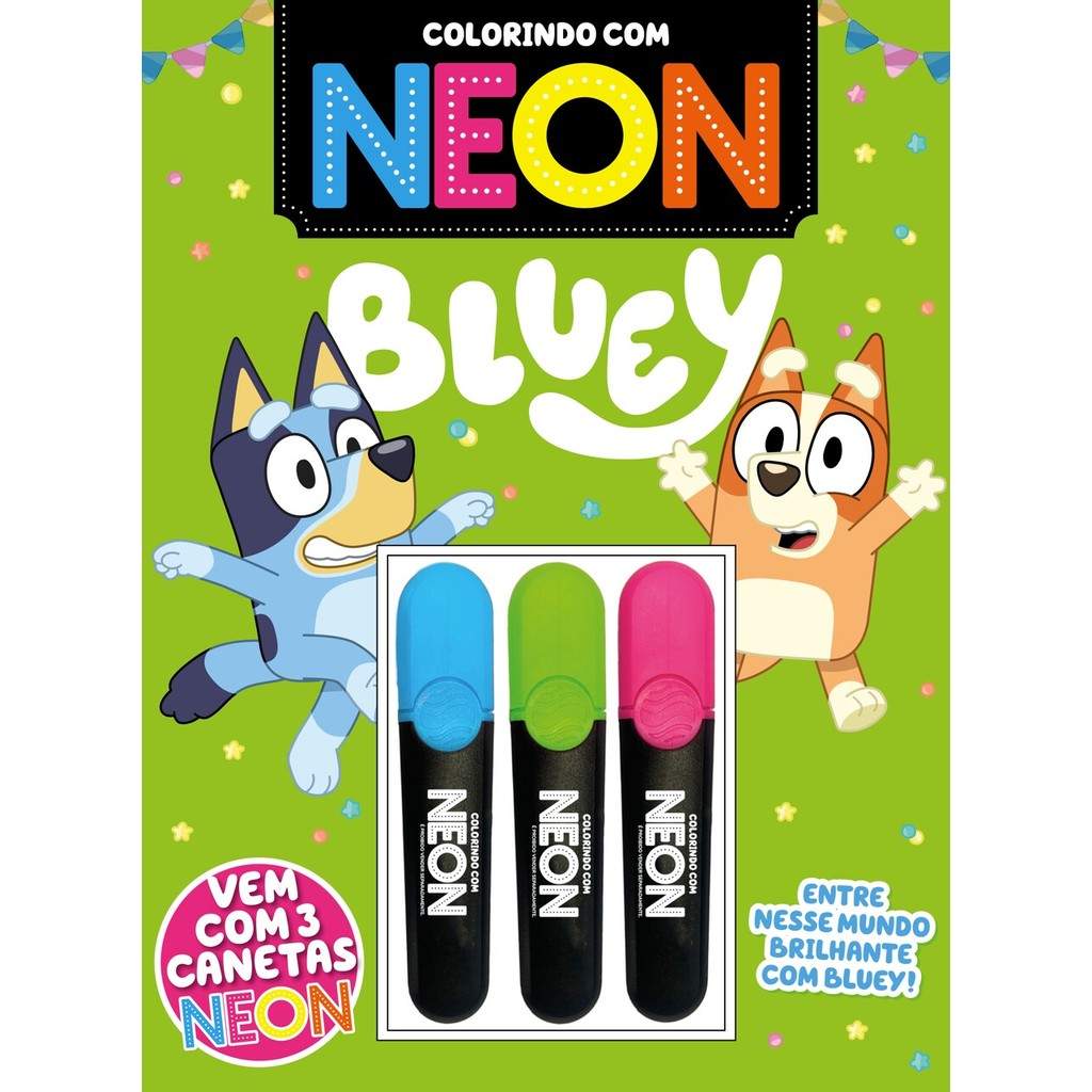 Bluey Colorindo com Neon: Diversão e Cores!