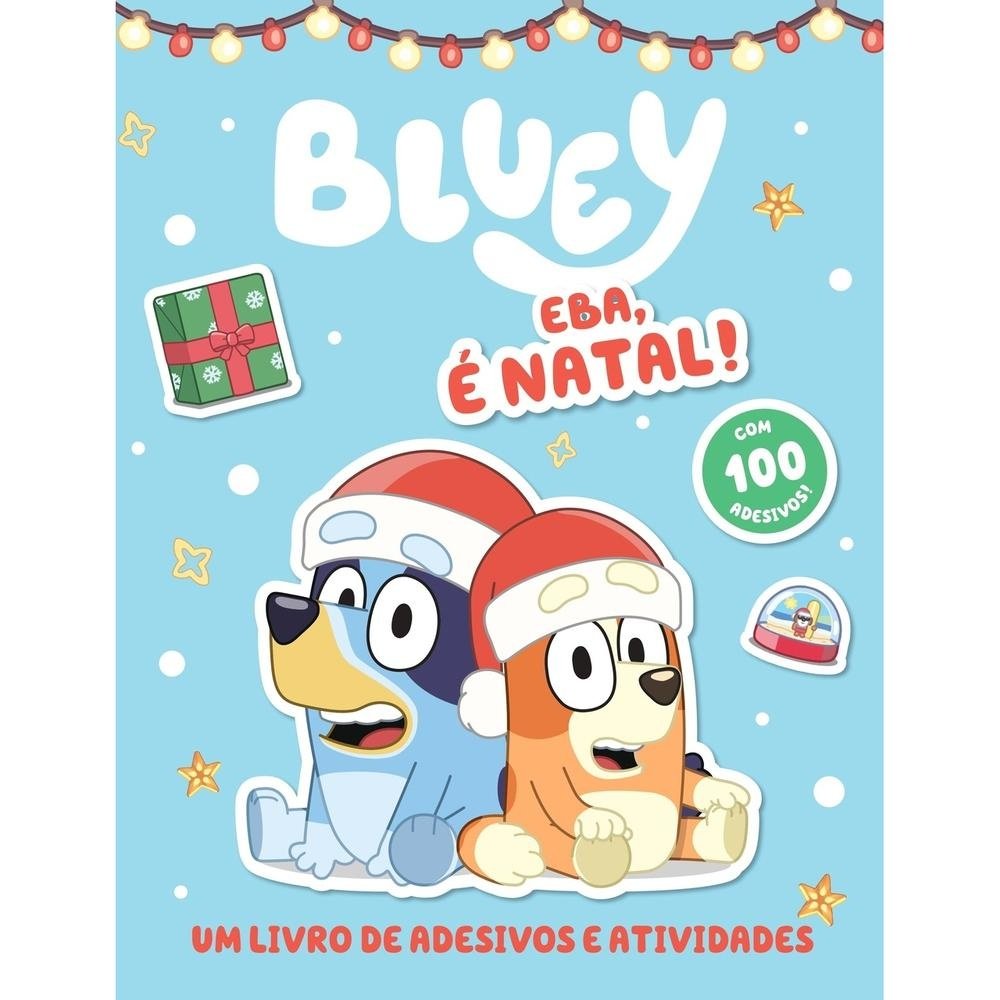 Bluey Natal: Livro de Adesivos e Atividades!