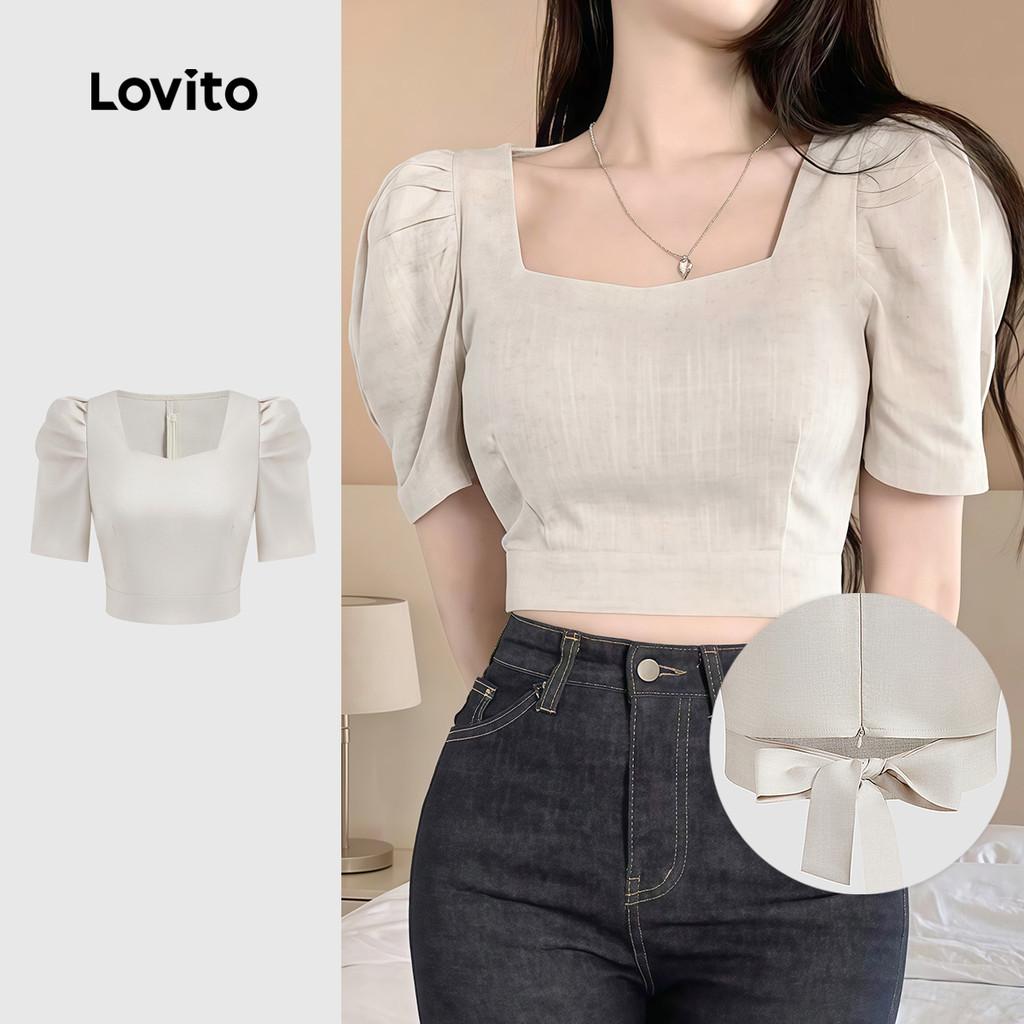 Blusa Casual Lisa Plissada Lovito: Estilo e Conforto Feminino