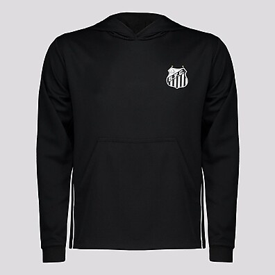 Blusa com Capuz Santos Rain Infantil Preta: Estilo e Conforto para Crianças
