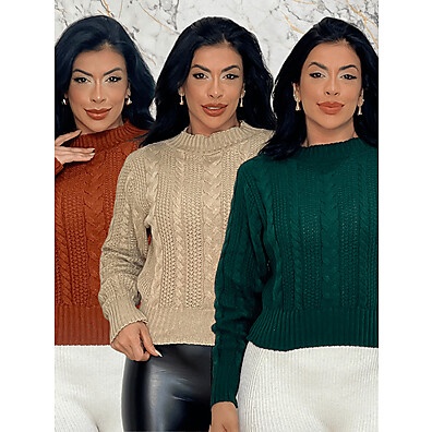 Blusa Cropped Tricot Feminina Inverno: Estilo e Conforto para o Frio!