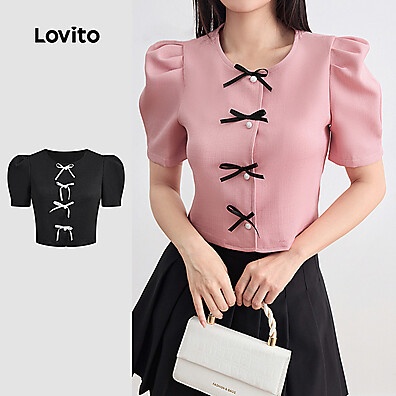 Blusa Elegante com Pérolas Lovito: Sofisticação ao Seu Alcance