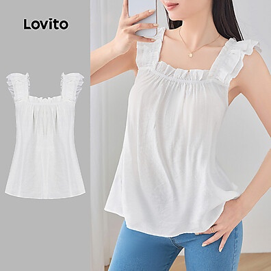 Blusa Feminina Casual com Babados Lovito