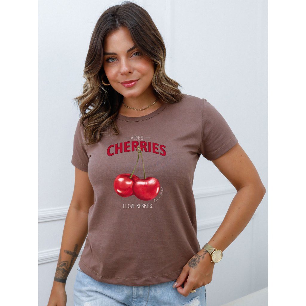 Blusa Feminina Cherries A19: Conforto e Estilo no Seu Dia a Dia