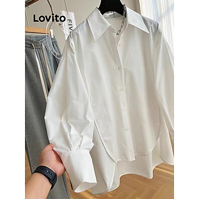 Blusa Feminina Elegante Lovito: Estilo Assimétrico