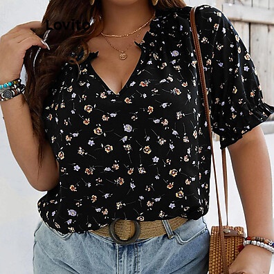 Blusa Floral Plus Size: Estilo e Conforto!