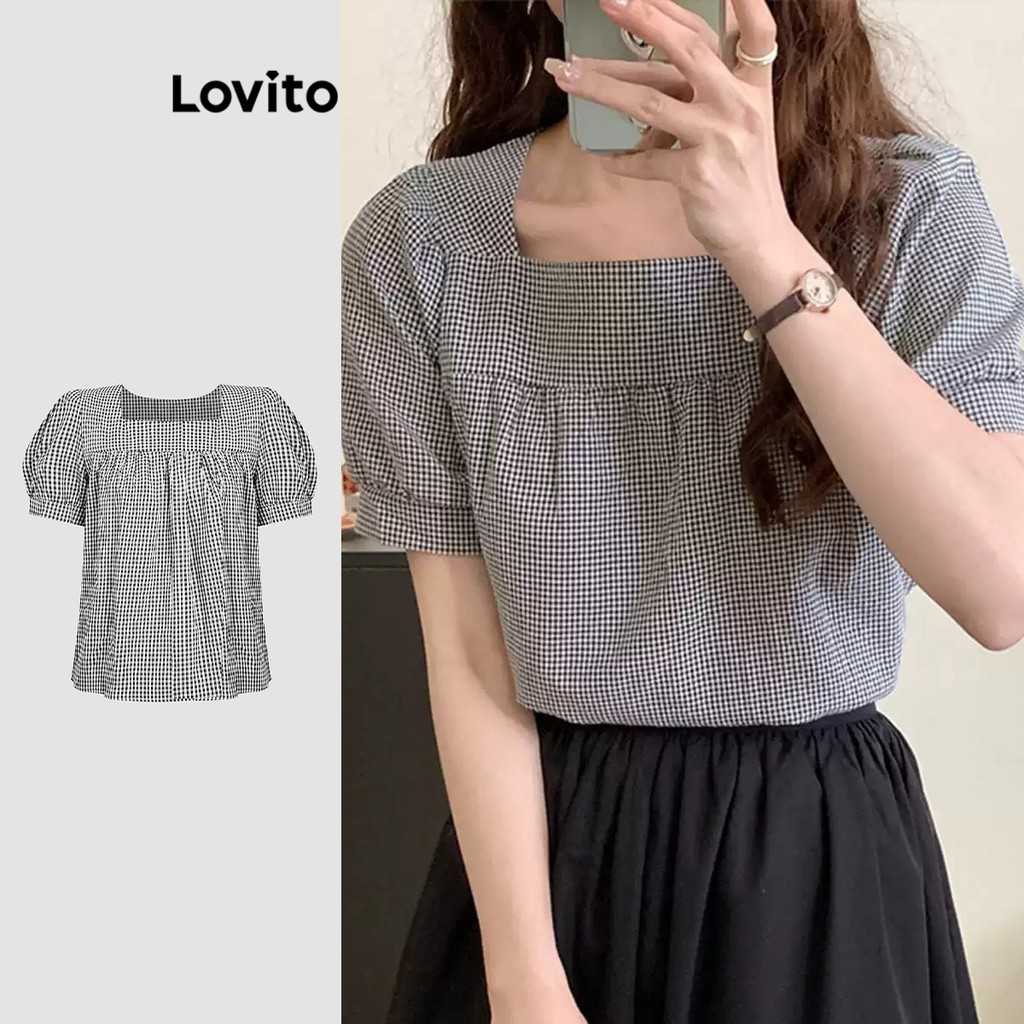 Blusa Gingham Lovito: Estilo Casual e Fresco