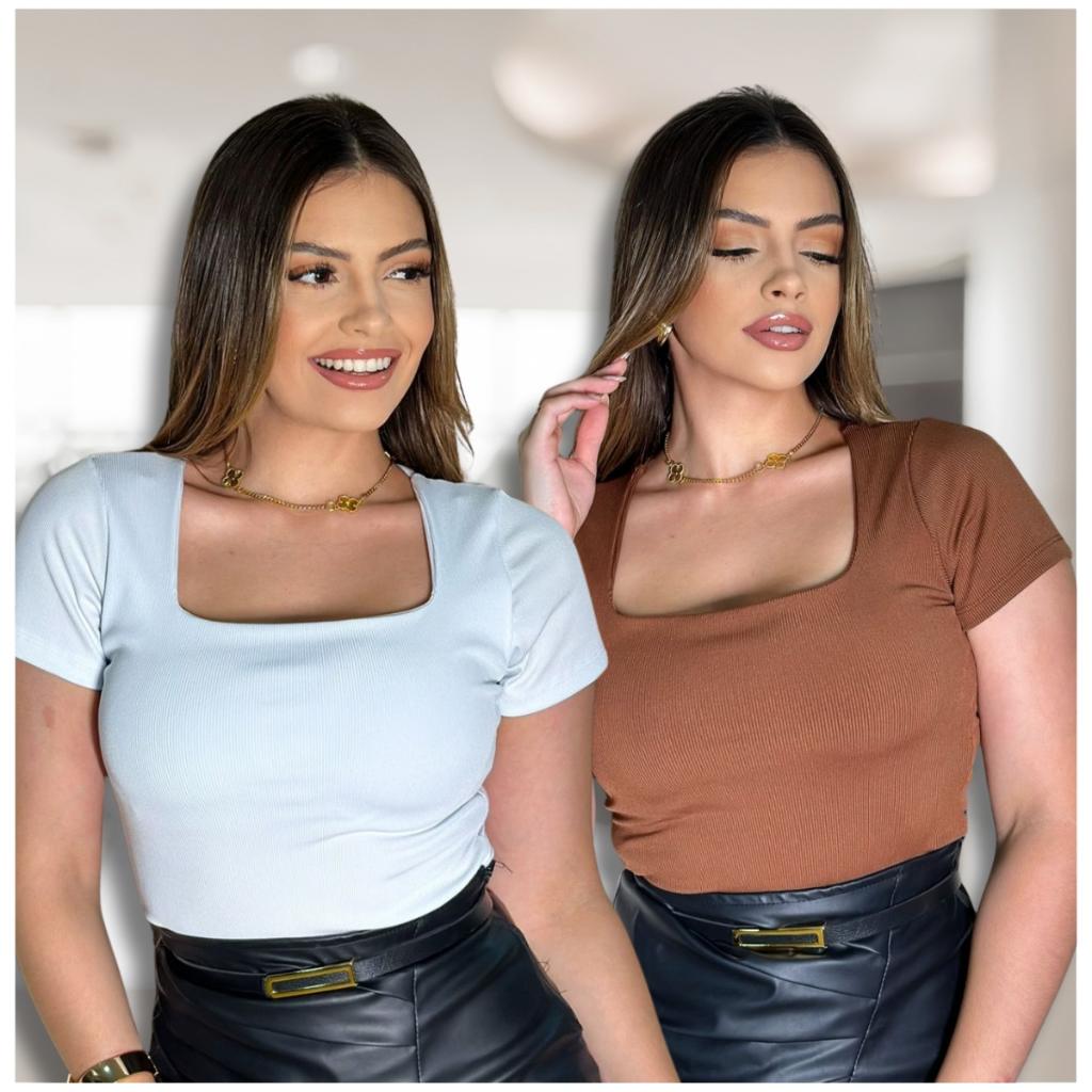 Blusa Gola Quadrada Listrada: Estilo Premium
