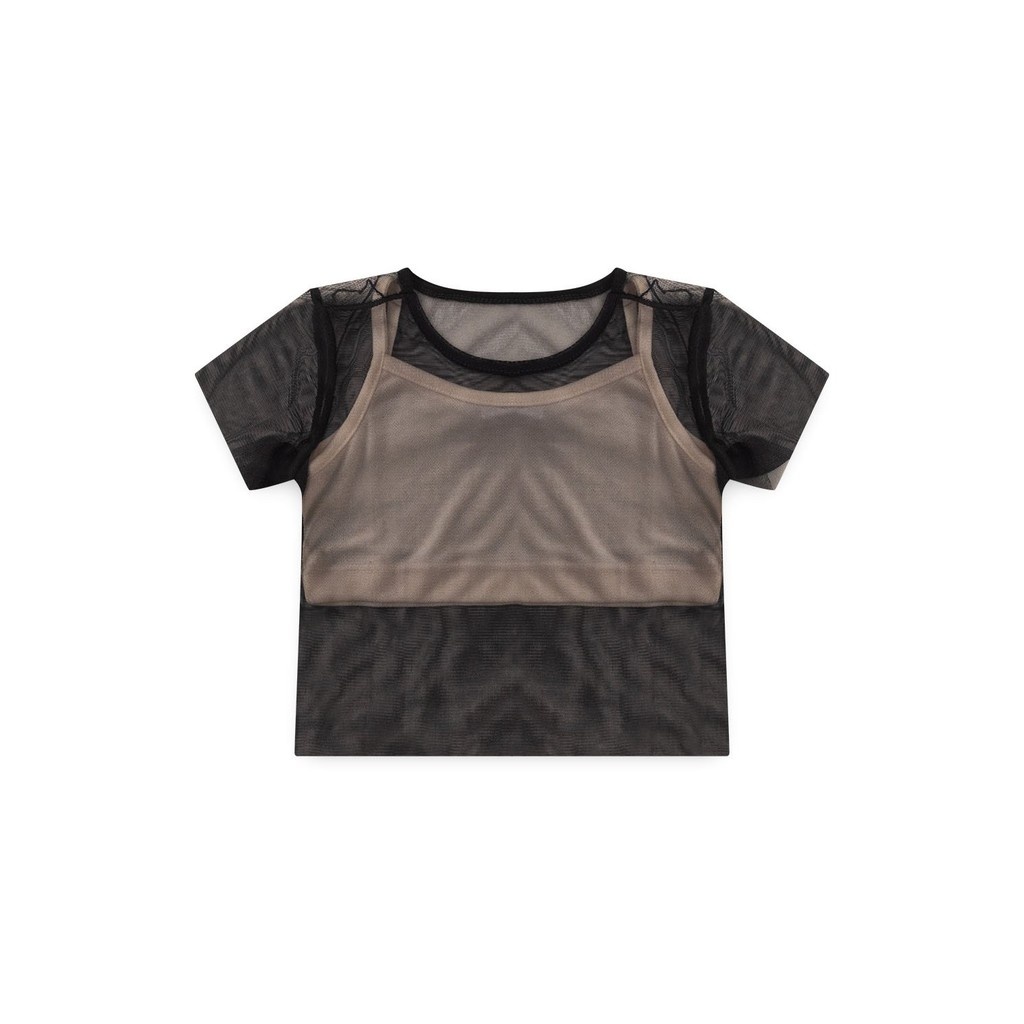 Blusa Infantil Menina Ribana com Tule Estilosa