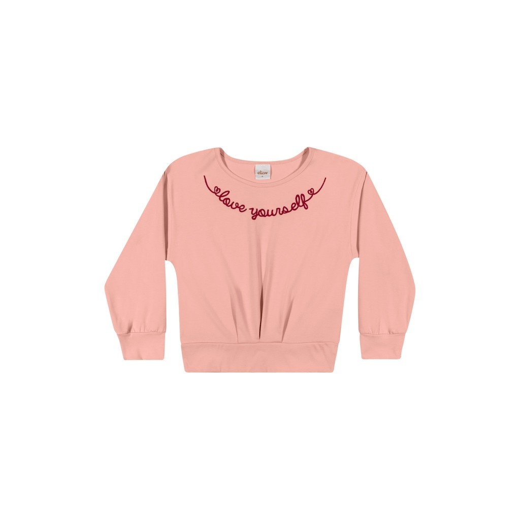 Blusa Infantil Rosa Bordada Elian: Estilo e Amor!