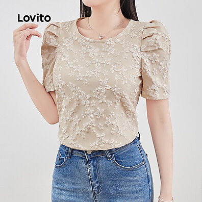 Blusa Jacquard Lovito: Elegância para o Verão