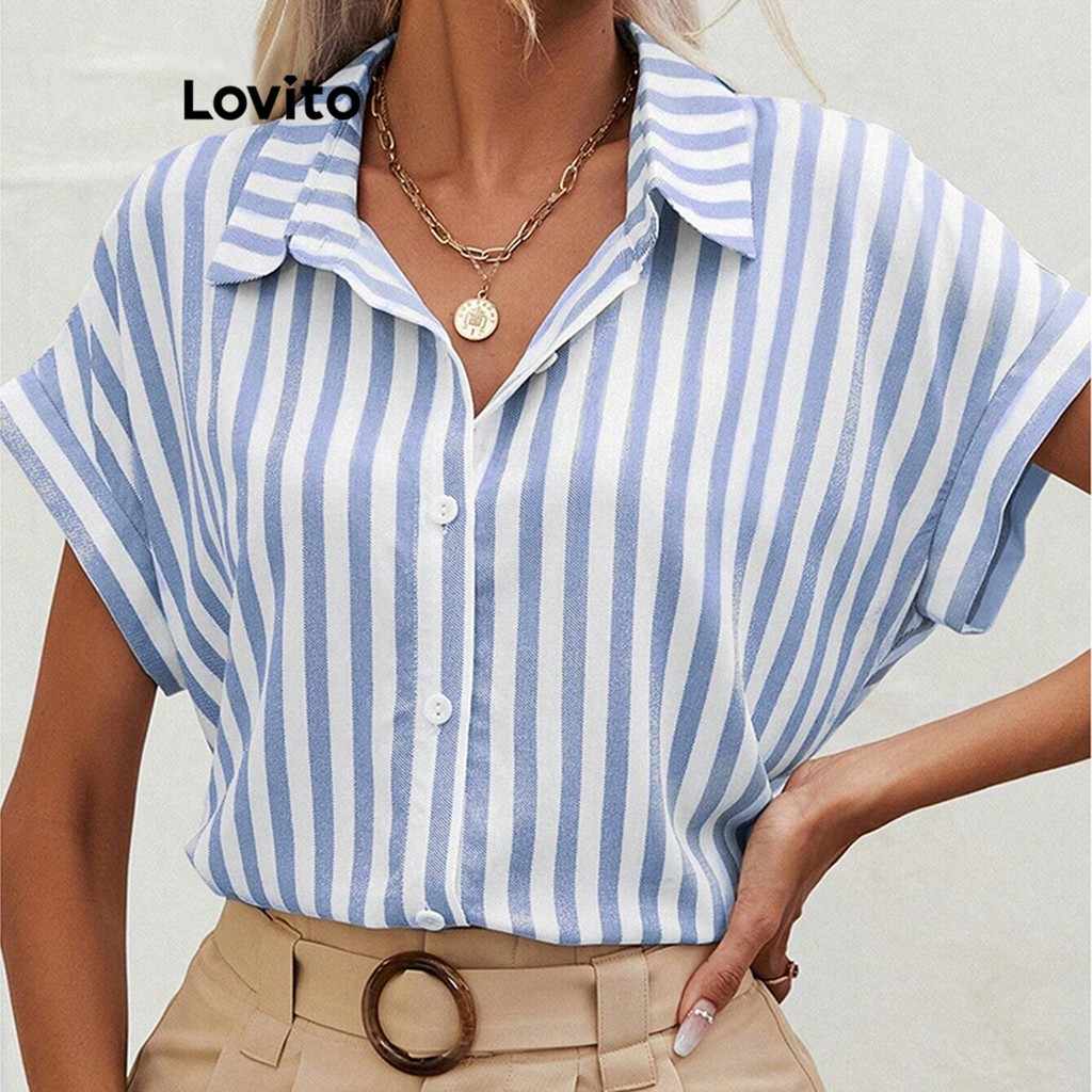 Blusa Listrada Lovito: Estilo Casual e Conforto!