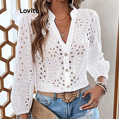 Blusa Lovito Bordada: Estilo Casual e Elegante