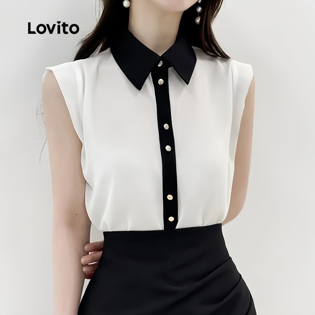 Blusa Lovito Colorblock: Elegância e Conforto