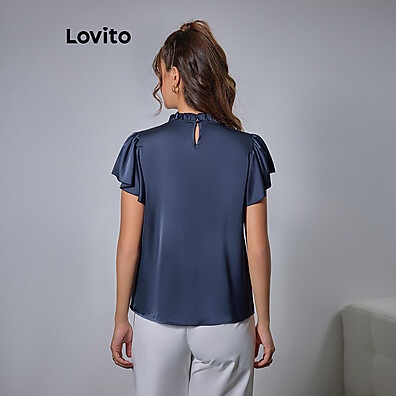 Blusa Lovito com Babados Elegante: Estilo e Charme para Mulheres
