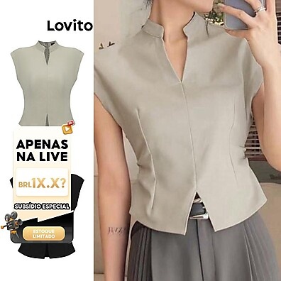 Blusa Lovito com Fenda: Elegância e Conforto!