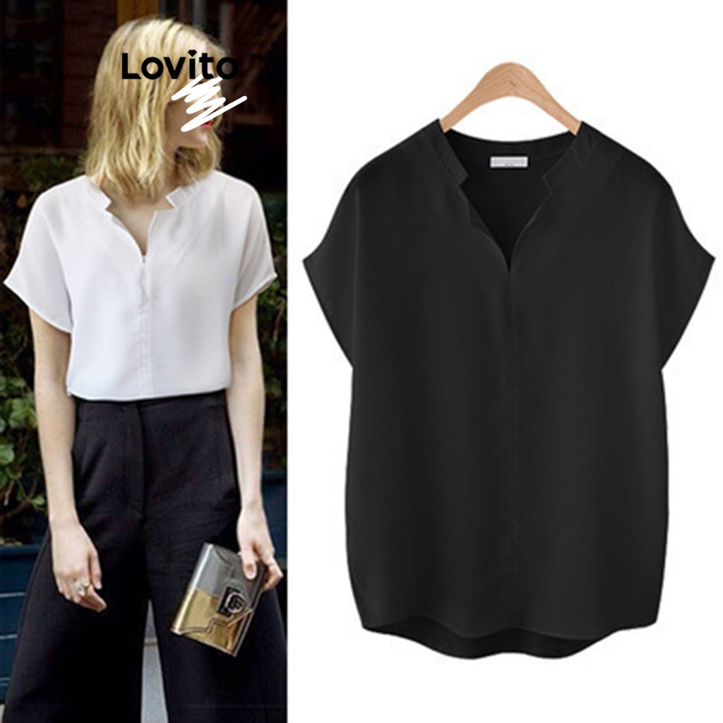 Blusa Lovito Elegante: Frente Dividida e Estilo!