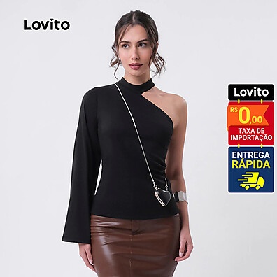 Blusa Lovito Gola Alta: Elegância e Estilo!