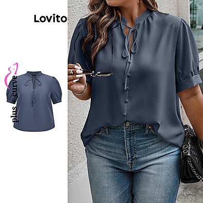 Blusa Lovito Plus Size com Babados: Elegância e Conforto
