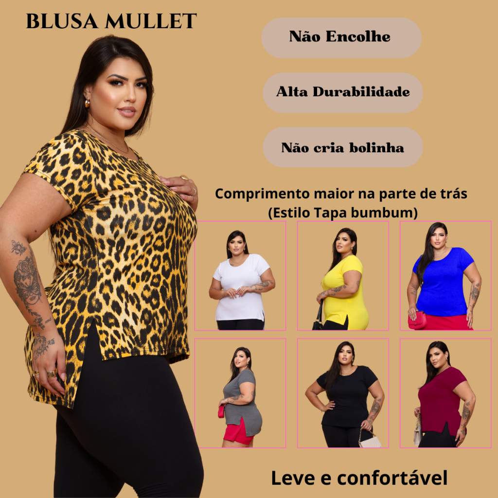 Blusa Mullet Plus Size: Conforto e Estilo!