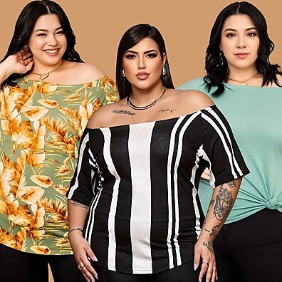 Blusa Ombro a Ombro Plus Size: Estilo e Conforto!