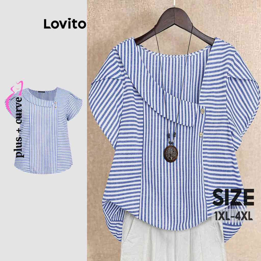Blusa Plus Size Listrada Lovito: Estilo e Conforto!