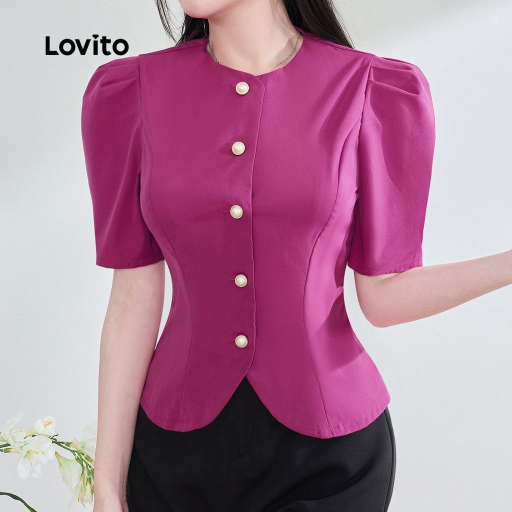 Blusa Roxa Lovito: Elegância para Primavera/Verão