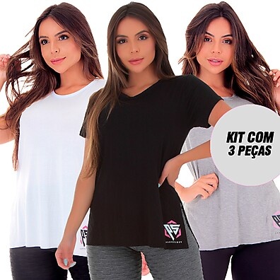 Blusa Tapa Bumbum Academia: Kit 3 Prettiest