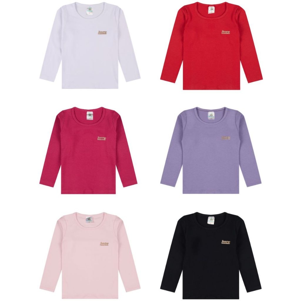 Blusas Bebê Menina Manga Longa: Kit Algodão Conforto!