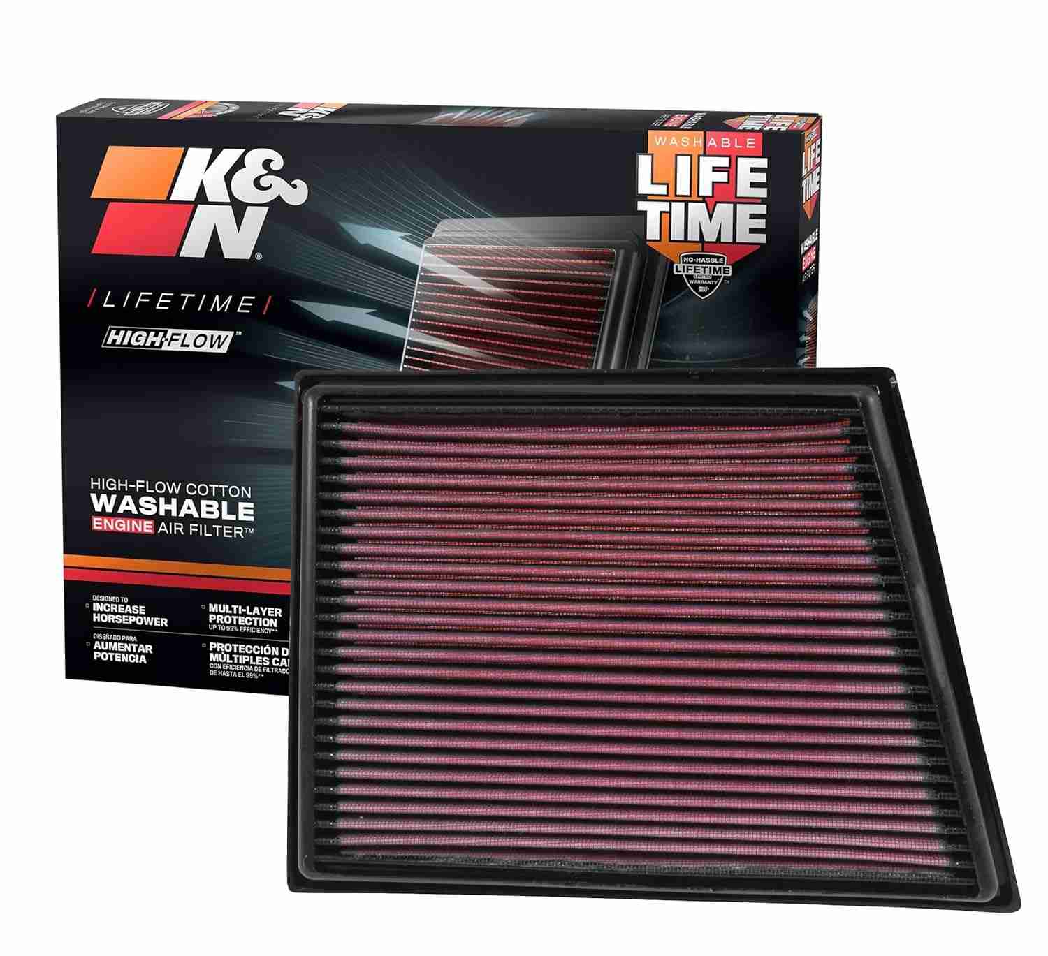 Filtro de Ar K&N de Alto Fluxo Vitalício: Potência e Desempenho para BMW 2014-2024