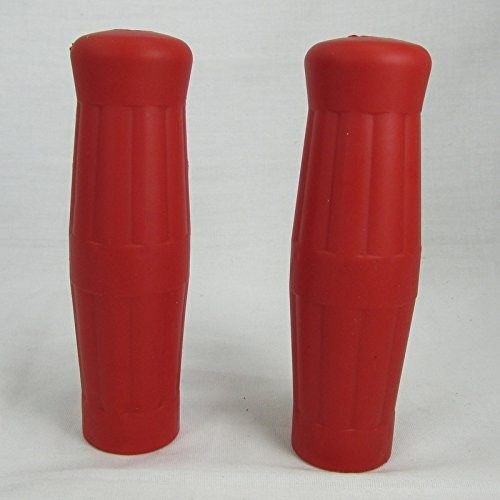 Punhos de Guidão Estilo "Coke" RED - Borracha Macia para Harley Bobber, Chopper e Cafe Racer (2,5 cm)