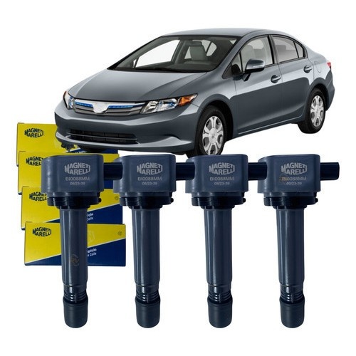 Bobina de Ignição Civic G8: Kit 4 Marelli Original