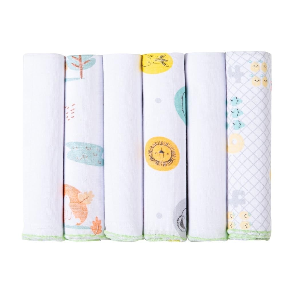 Kit Paninho de Boca Bebê 6 Unidades 100% Algodão 30x30cm - Maciez e Conforto para o Cuidado do Seu Pequeno