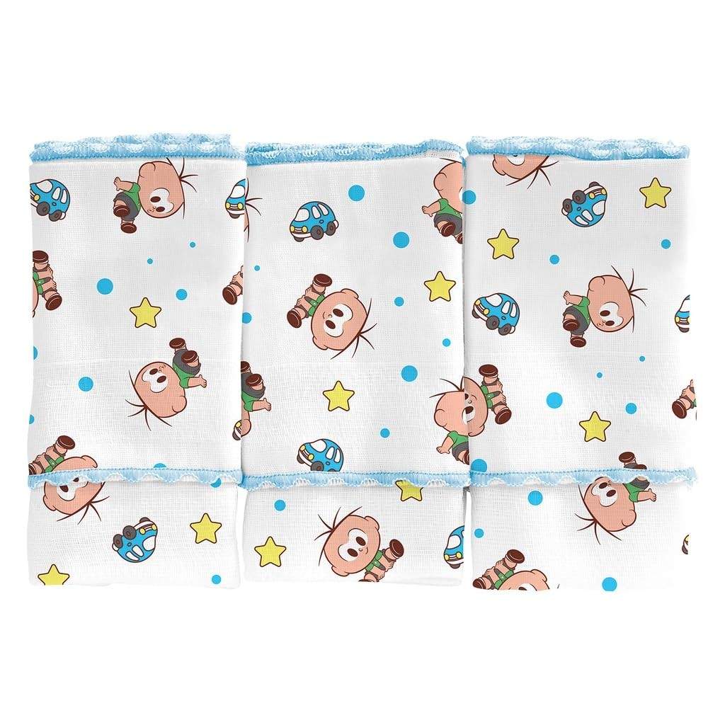 Pano de Boca Babete Bebê Turma da Mônica Cebolinha 40x34cm - Estilo Divertido e Proteção Confortável