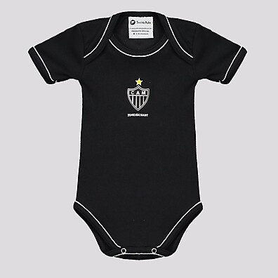 Body Atlético Mineiro Preto: Estilo Galo para Bebês