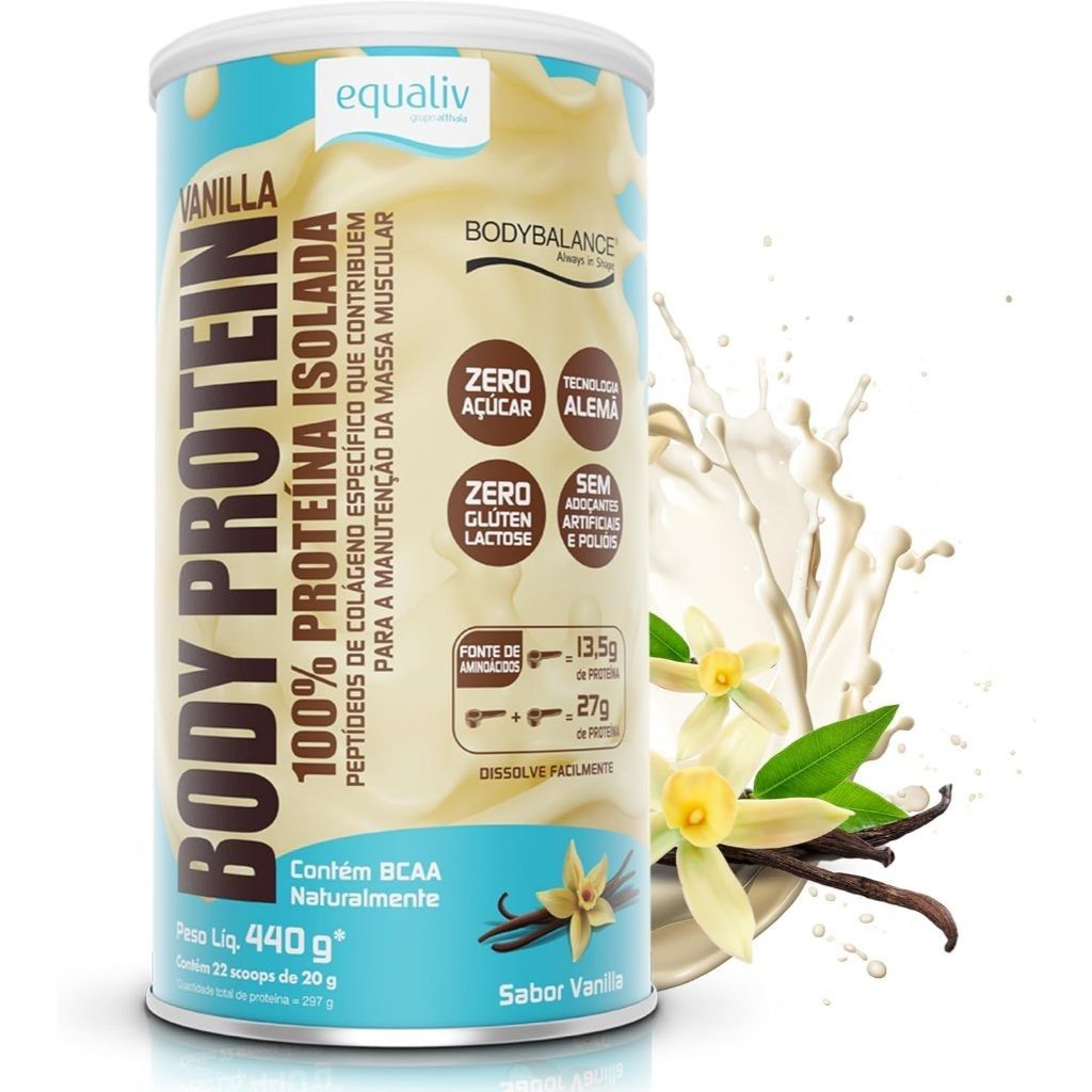 Body Protein Equaliv Vanilla 440g: Ganhe Massa Magra!