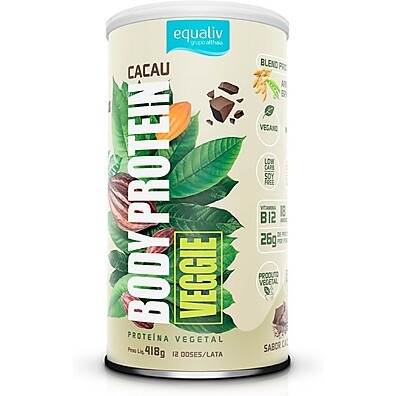 Body Protein Veggie Equaliv Cacau 418g: Suplemento Vegetal