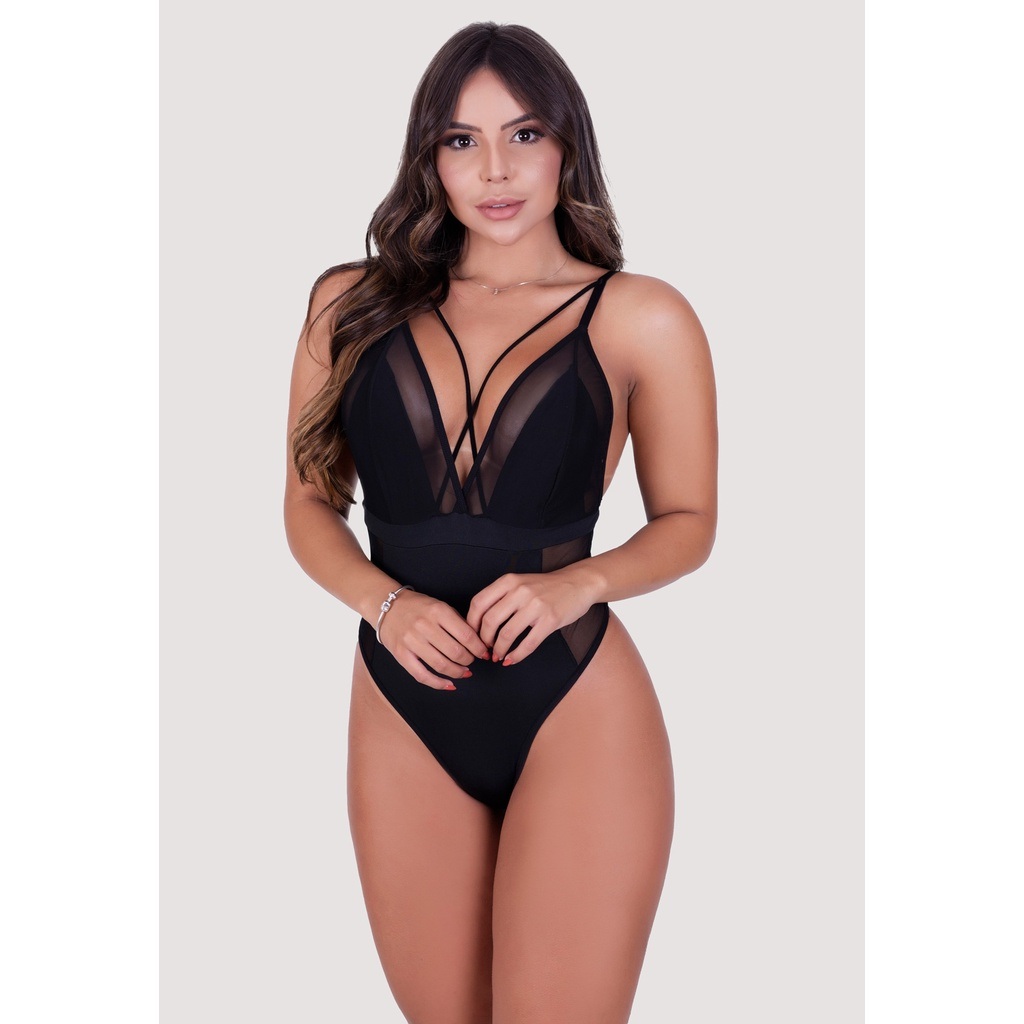 Body Sensual Feminino com Strapy e Tule: Conforto e Estilo