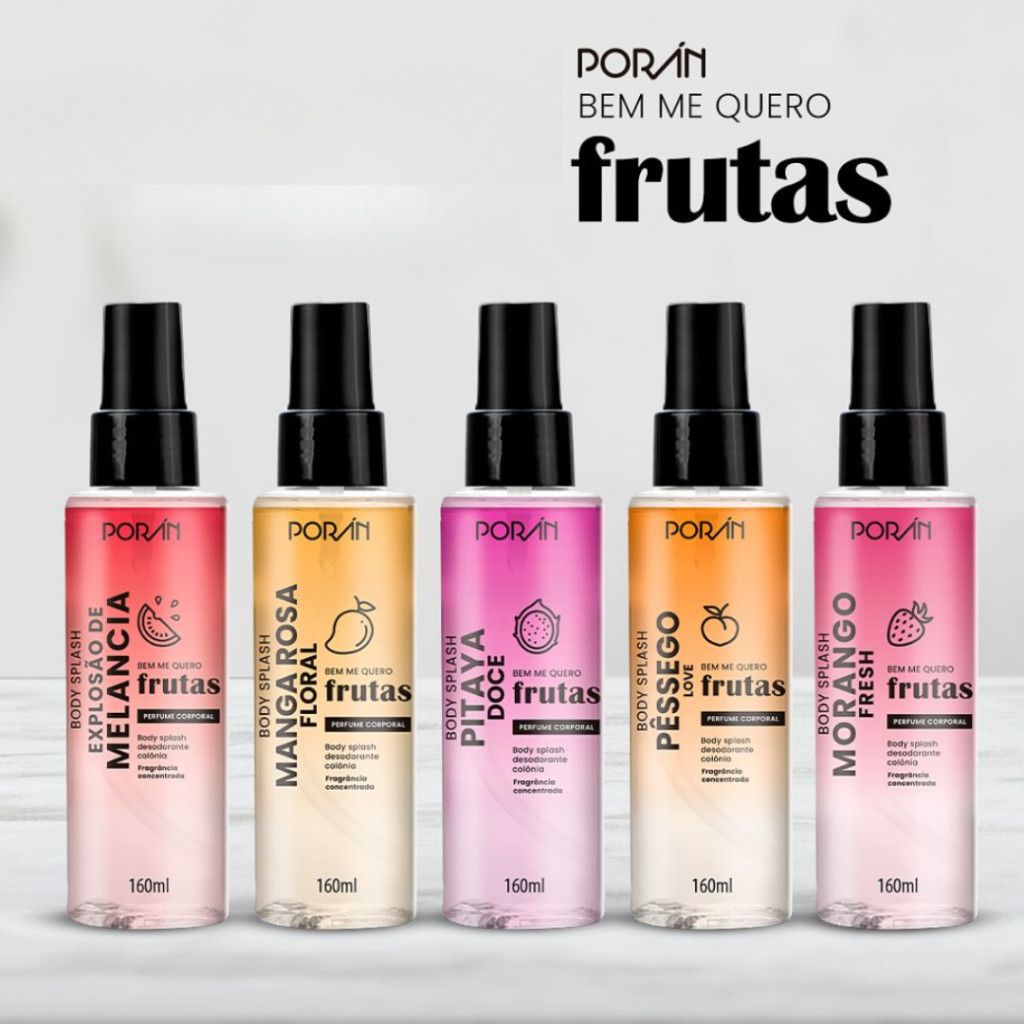 Body Splash Poran: Frescor e Frutas 160ml