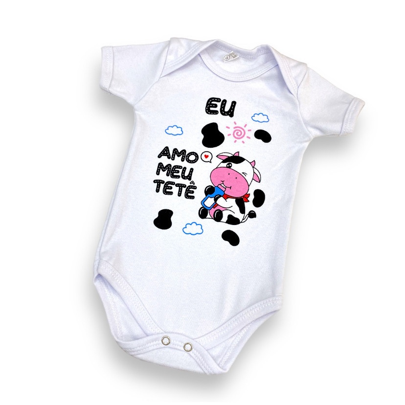 Body Vaquinha Bebê: Eu Amo Meu Tetê!