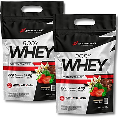 Body Whey Protein: Kit 2x 900g para Massa Muscular