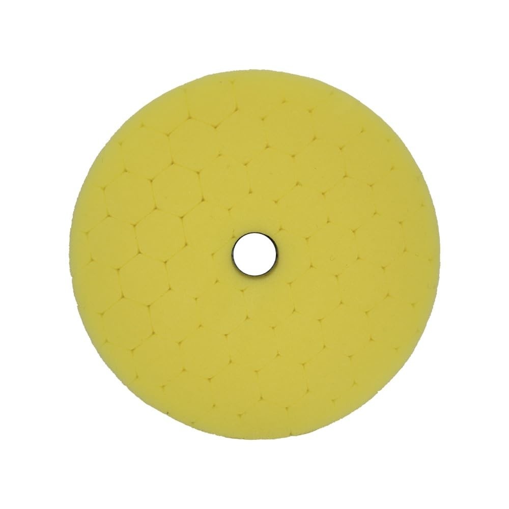 Boina de Espuma Hexagonal 5" Amarela para Roto Orbital - Corte Médio de Alta Performance