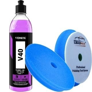Kit V40 500ml Vonixx + Boina de Refino 6" Leadmax - Polimento Profissional